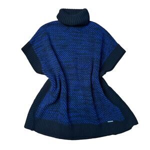 Michael Kors Poncho Knit Cotton Sweater Boxy Relaxed Fit Turtleneck, Size SMALL